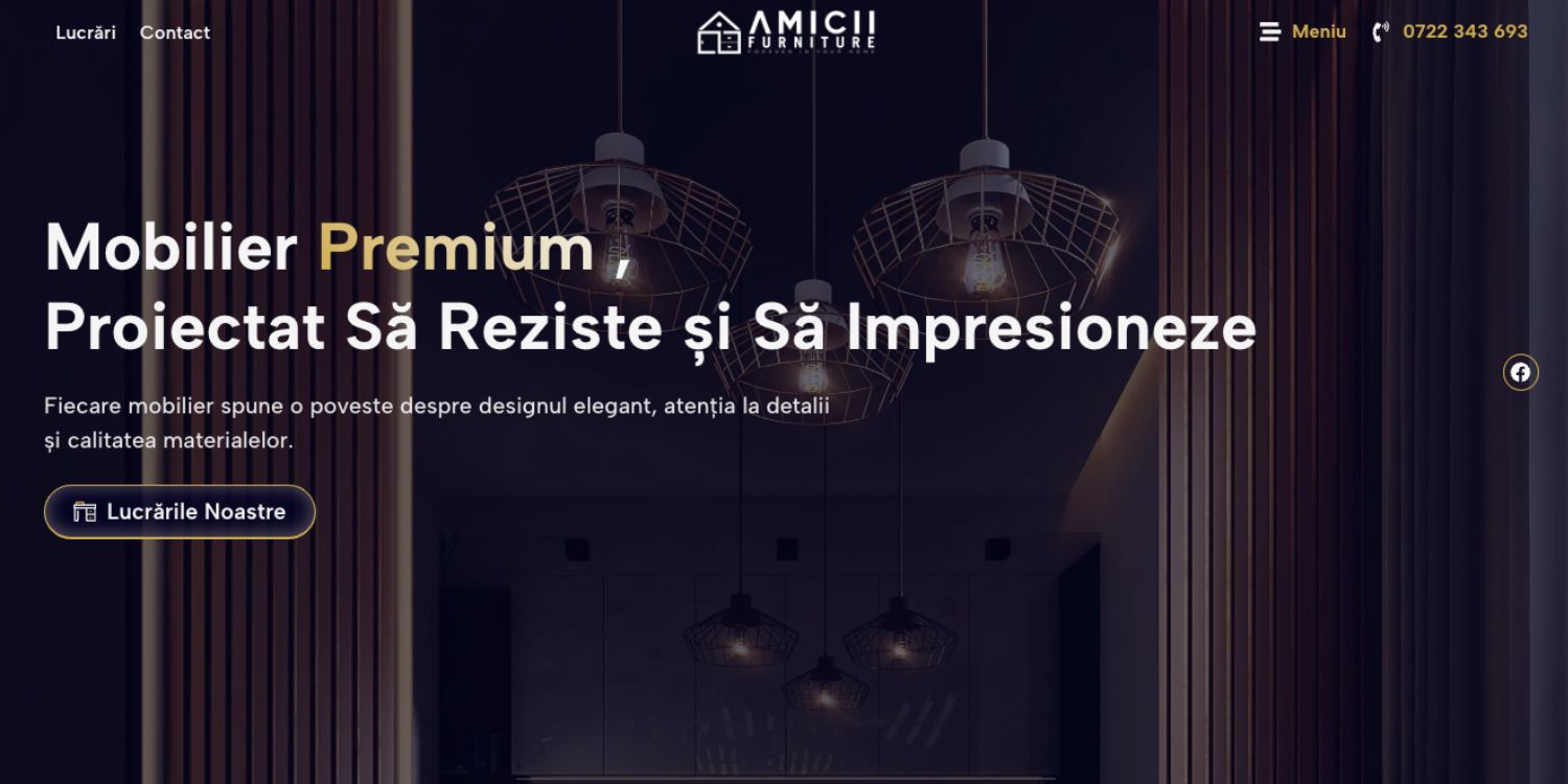 Hero Page Amicii Furniture Bistrita Portofoliu 12digital.ro