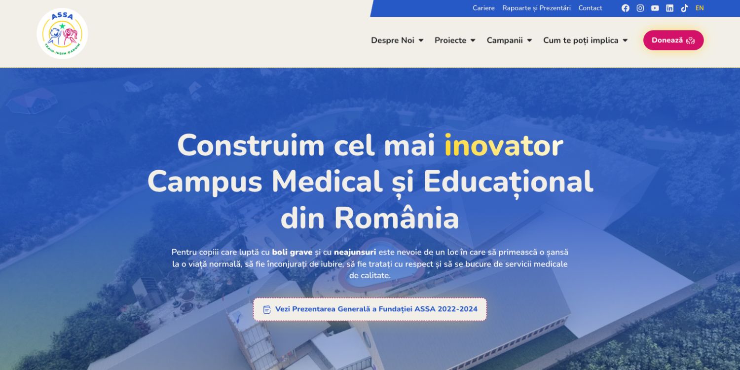 Hero Page Fundatia ASSA - Portofoliu 12digital.ro