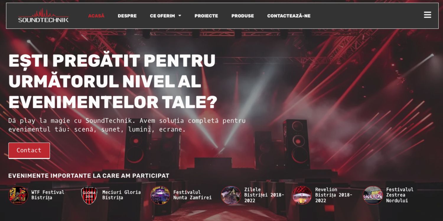 Hero Page Soundtechnik Bistrita - Portofoliu 12digital.ro